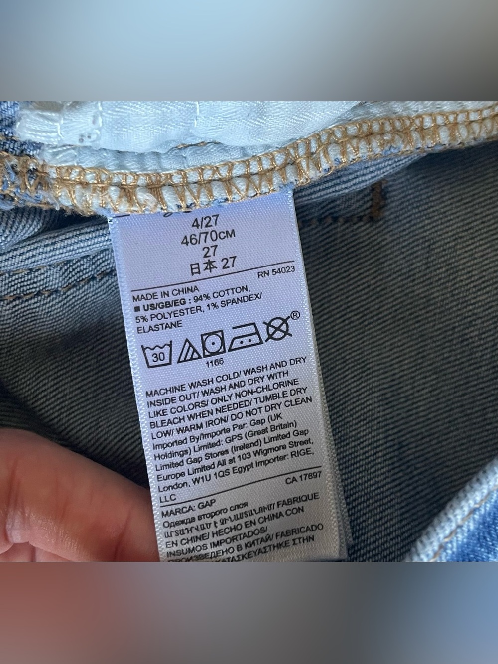 GAP vintage high rise ankle jeans with button fly and raw hem, 27 waist (size 4) - Picture 5 of 10